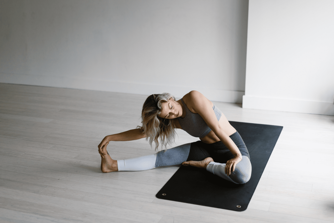 woman doing yoga Amenities